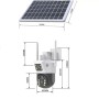 Вулична 4G камера V36-4G SOLAR з двома лінзами та керуванням через програму V380 Pro