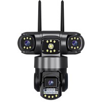 IP-камера 4G V380 із 3 лінзами, панорамна Wi-Fi камера 360°