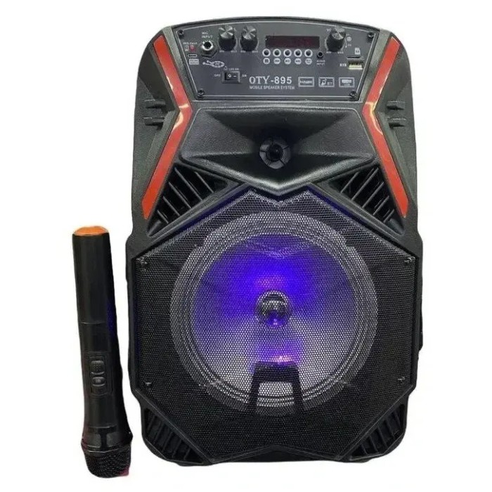 Акустична портативна система з караоке мікрофоном Winso OTY-8 8"x1-10W Bluetooth колонка з RGB стерео PLM