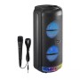 Портативная Bluetooth колонка со световыми эффектами, пультом д/у и микрофоном для караоке RX-8228