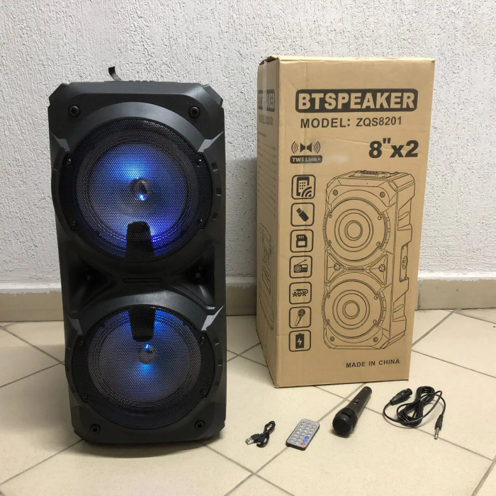 Колонка-чемодан ZQS-8201 Bluetooth колонка с микрофоном Колонка-чемодан ZQS-8201 Bluetooth колонка с микрофоном