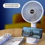 Акумуляторний вентилятор настільний та ручний МКС112 USB на підставці-прищіпці