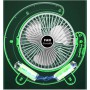 Акумуляторний настільний вентилятор Moon Fan МКС115 USB 800mAh з LED підсвічуванням зелений