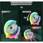 Акумуляторний настільний вентилятор Moon Fan МКС115 USB 800mAh з LED підсвічуванням зелений