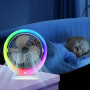 Портативный мини вентилятор Mini fan VU-04 JKJ-103 с аккумулятором и RGB LED-подсветкой USB Type-C зарядка