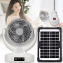 Портативный настольный вентилятор Megatop MT-801LS 8" USB LED аккумулятор 2400 мАч, солнечная панель, 3 скорости