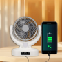 Портативный настольный вентилятор Megatop MT-801LS 8" USB LED аккумулятор 2400 мАч, солнечная панель, 3 скорости