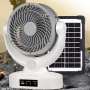 Портативный настольный вентилятор Megatop MT-801LS 8" USB LED аккумулятор 2400 мАч, солнечная панель, 3 скорости