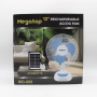 Портативный вентилятор Megatop MG008 12" аккумулятор 4500 мАч 6 Вт USB 2 LED, солнечная панель, 2 скорости, автовращение