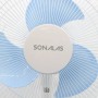 Портативный вентилятор SONALAS SL662 12" аккумулятор 4500 мАч 6 Вт USB 2 LED лампы, солнечная панель, 2 скорости, автовращение