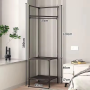 Угловая напольная вешалка стойка с полками для одежды Corner Coat Rack 9603 3-ярусная черная