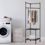 Угловая напольная вешалка стойка с полками для одежды Corner Coat Rack 9603 3-ярусная черная