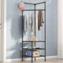 Угловая напольная вешалка стойка с полками для одежды Corner Coat Rack 9603 3-ярусная черная