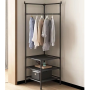 Угловая напольная вешалка стойка с полками для одежды Corner Coat Rack 9603 3-ярусная черная