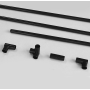 Угловая напольная вешалка стойка с полками для одежды Corner Coat Rack 9603 3-ярусная черная