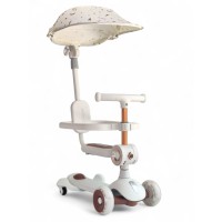 Детский самокат Macalon M6-1 4-в-1 с ручкой, сиденьем и козырьком