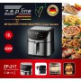 Фритюрница Zepline ZP-217 12 л, 4200 Вт, с двумя тэнами, регулируемый термостат, съёмная корзина, нержавеющая сталь