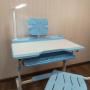 Дитяча парта зі стільцем, регульована по висоті, з LED-лампою і підставкою для книг
