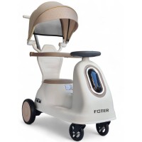 Детский электромопед Foter C3 с родительской ручкой, музыкой, подсветкой, бортиками для детей от 1 года