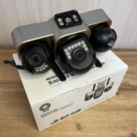 IP WiFi камера відеоспостереження Smart Net V380, 3 поворотні об’єктиви, нічна зйомка, мікрофон