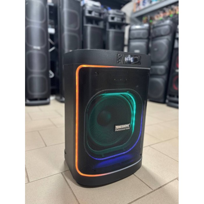 Портативная Bluetooth колонка Temeisheng 1221 12″ 80Вт с 2 микрофонами, аккумуляторная караоке система Портативная Bluetooth колонка Temeisheng 1221 12″ 80Вт с 2 микрофонами, аккумуляторная караоке система