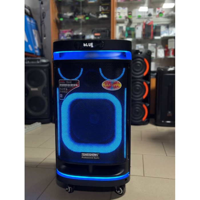 Портативная Bluetooth колонка Temeisheng 10291 10″ 80Вт с 2 микрофонами, аккумуляторная караоке система Портативная Bluetooth колонка Temeisheng 10291 10″ 80Вт с 2 микрофонами, аккумуляторная караоке система
