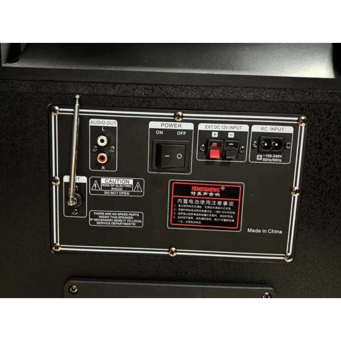 Портативная Bluetooth колонка Temeisheng 10291 10″ 80Вт с 2 микрофонами, аккумуляторная караоке система Портативная Bluetooth колонка Temeisheng 10291 10″ 80Вт с 2 микрофонами, аккумуляторная караоке система