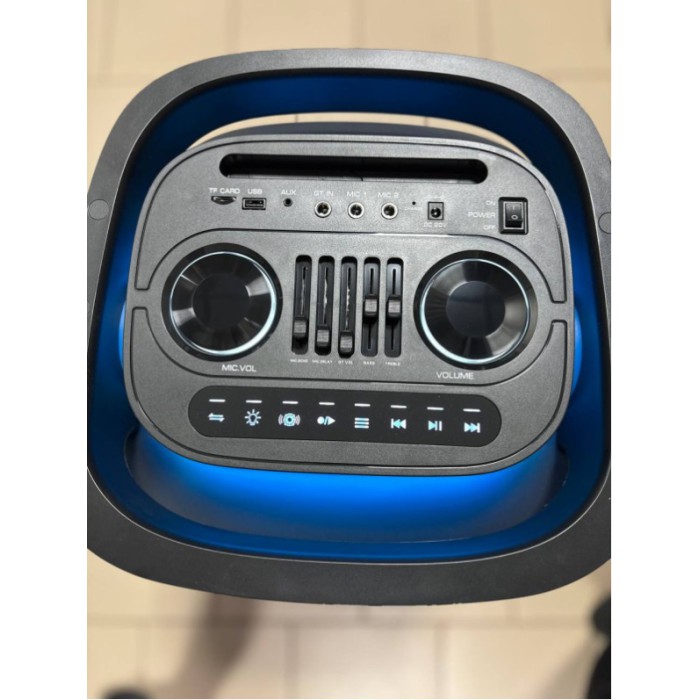 Портативная Bluetooth колонка Temeisheng 1028E 10″ 60Вт с 2 микрофонами, аккумуляторная караоке система Портативная Bluetooth колонка Temeisheng 1028E 10″ 60Вт с 2 микрофонами, аккумуляторная караоке система