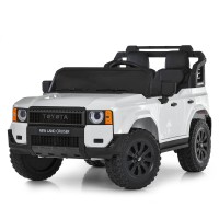 Дитячий двомісний електромобіль Toyota M – потужний джип з акумулятором, EVA колесами та пультом керування (білий, рожевий, сірий)