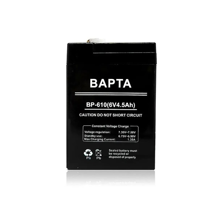 Акумуляторна батарея BAPTA 6В 4.5Ah BP-610 — свинцево-кислотний акумулятор Акумуляторна батарея BAPTA 6В 4.5Ah BP-610 — свинцево-кислотний акумулятор