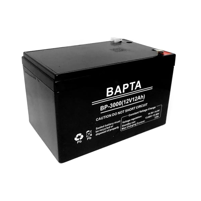 Акумуляторна батарея BAPTA BP-3000 12В 12,0Ah — герметизований свинцево-кислотний акумулятор Акумуляторна батарея BAPTA BP-3000 12В 12,0Ah — герметизований свинцево-кислотний акумулятор