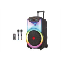 Акустическая портативная колонка ZXX-1520 120Вт 1x15" с LED-подсветкой, Bluetooth, TWS, FM-радио, USB, TF, функцией записи, микрофонами и пультом ДУ