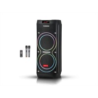 Акустична портативна колонка ZXX-5560 100Вт 2x10" з Bluetooth, TWS, LED-підсвіткою, FM-радіо, USB/TF, функцією запису, двома мікрофонами та пультом ДК