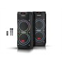 Акустична портативна колонка ZXX-5560 100Вт 2x10" з Bluetooth, TWS, LED-підсвіткою, FM-радіо, USB/TF, функцією запису, двома мікрофонами та пультом ДК