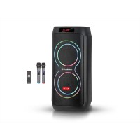 Акустична портативна колонка ZXX-5550 80Вт, 2x8", Bluetooth, TWS, FM-радіо, USB/TF, LED-підсвітка, функція запису, два мікрофони, пульт ДК