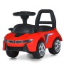 Толокар дитячий Bambi M 6155 — машинка-каталка з музикою, світлом, багажником і захисною спинкою для малюків (білий, блакитний, синій, рожевий, червоний, жовтий)