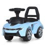 Толокар дитячий Bambi M 6155 — машинка-каталка з музикою, світлом, багажником і захисною спинкою для малюків (білий, блакитний, синій, рожевий, червоний, жовтий)