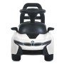 Толокар дитячий Bambi M 6155 — машинка-каталка з музикою, світлом, багажником і захисною спинкою для малюків (білий, блакитний, синій, рожевий, червоний, жовтий)