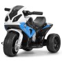 Електромотоцикл дитячий триколісний BMW Bambi 6V4A з мотором, шкіряним сидінням, музикою, світлом та пластиковими колесами — одномісний електробайк (білий з червоним, білий з чорним, білий з синім)