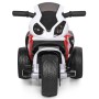 Електромотоцикл дитячий триколісний BMW Bambi 6V4A з мотором, шкіряним сидінням, музикою, світлом та пластиковими колесами — одномісний електробайк (білий з червоним, білий з чорним, білий з синім)
