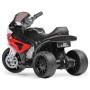 Електромотоцикл дитячий триколісний BMW Bambi 6V4A з мотором, шкіряним сидінням, музикою, світлом та пластиковими колесами — одномісний електробайк (білий з червоним, білий з чорним, білий з синім)