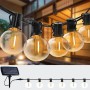 Садова гірлянда на сонячній батареї 1200 mAh, 10 м, 20 LED, з пультом керування — водонепроникна світлодіодна стрічка для декору, колір світіння: білий, теплий білий, різнокольоровий Садова гірлянда на сонячній батареї 1200 mAh, 10 м, 20 LED, з пультом керування — водонепроникна світлодіодна стрічка для декору, колір світіння: білий, теплий білий, різнокольоровий