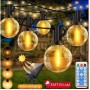 Садова гірлянда на сонячній батареї 1200 mAh, 10 м, 20 LED, з пультом керування — водонепроникна світлодіодна стрічка для декору, колір світіння: білий, теплий білий, різнокольоровий Садова гірлянда на сонячній батареї 1200 mAh, 10 м, 20 LED, з пультом керування — водонепроникна світлодіодна стрічка для декору, колір світіння: білий, теплий білий, різнокольоровий