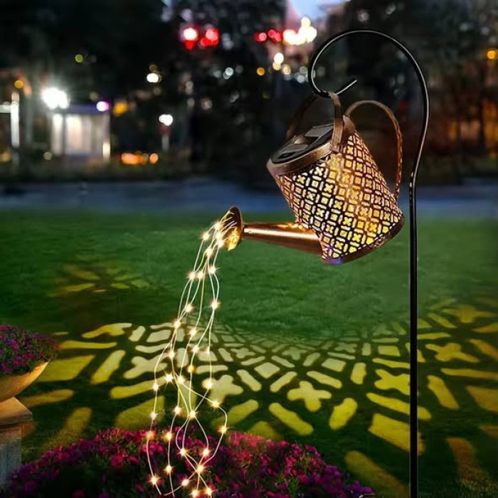 Садовий світильник-лійка на сонячній батареї, багатокольорове LED підсвічування, пластиково-металевий, автономний, вологозахищений, для вулиці, з вбудованою зарядкою Садовий світильник-лійка на сонячній батареї, багатокольорове LED підсвічування, пластиково-металевий, автономний, вологозахищений, для вулиці, з вбудованою зарядкою