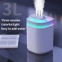 Зволожувач повітря Humidifier 3 л з багатокольоровим LED підсвічуванням, 3 сопла, мережевий кабель/адаптер Зволожувач повітря Humidifier 3 л з багатокольоровим LED підсвічуванням, 3 сопла, мережевий кабель/адаптер