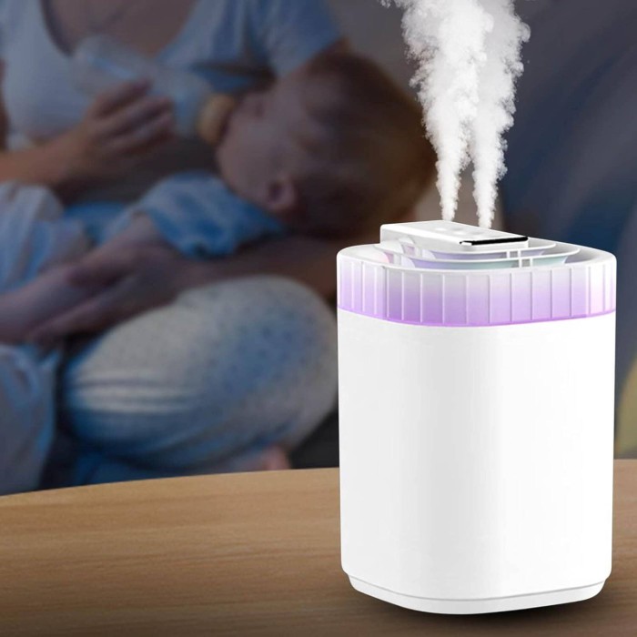 Зволожувач повітря Humidifier 3 л з багатокольоровим LED підсвічуванням, 3 сопла, мережевий кабель/адаптер Зволожувач повітря Humidifier 3 л з багатокольоровим LED підсвічуванням, 3 сопла, мережевий кабель/адаптер