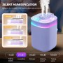 Зволожувач повітря Humidifier 3 л з багатокольоровим LED підсвічуванням, 3 сопла, мережевий кабель/адаптер Зволожувач повітря Humidifier 3 л з багатокольоровим LED підсвічуванням, 3 сопла, мережевий кабель/адаптер