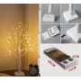 Декоративний світильник-лампа Olive Tree Atmosphere Light 60 см — світлодіодне дерево оливи з теплим білим світлом, на USB або батарейках, стильний настільний декор із пластику та металу