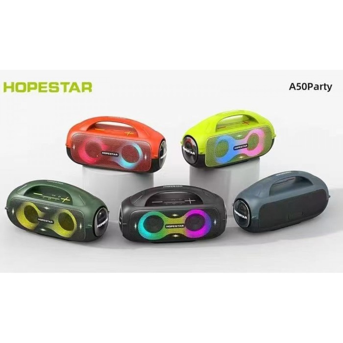 Мощная портативная Bluetooth колонка Hopestar A50 Party 80 Вт с подсветкой и защитой IPX5 Мощная портативная Bluetooth колонка Hopestar A50 Party 80 Вт с подсветкой и защитой IPX5