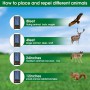 Ультразвуковой отпугиватель животных с солнечной батареей и USB зарядкой – защита от собак, кошек, грызунов и птиц для внешнего использования, с LED фонарями и встроенным аккумулятором